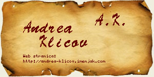 Andrea Klicov vizit kartica